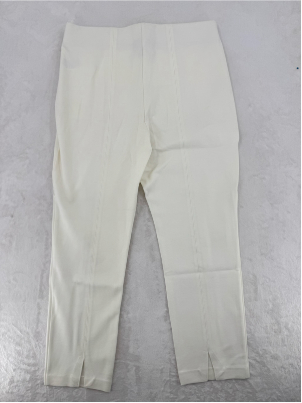 Chico's Ivory Cream Ponte Pants Pull On Zip Pockets Size 1.5/10 - Picture 2 of 6